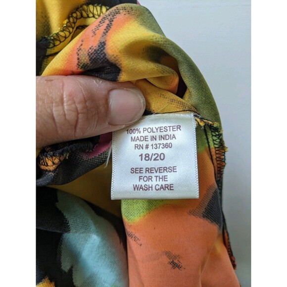 Moon Orchid Floral Maxi Skirt Sz 2X Elastic Waist Colorful Pockets Lightweight - Picture 8 of 9